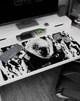 Large 40x20 inches desk pad with a powerful black-and-white Jujutsu Kaisen design, embodying cursed energy and inner turmoil.