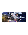Streamlined Gear Fifth mouse pad 28x12 featuring Luffy's transformation for bold workspace flair
