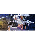 Gear Fifth desk mat 36x16 with Luffy's awakened form for immersive One Piece-themed decor and setups