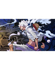Gear Fifth desk mat 40x20 featuring Luffy's chaotic energy and awakened form for bold One Piece style
