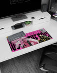 28x12 inches anime girl mouse pad showing a focused pink-haired girl leaning forward with a guitar in frame.