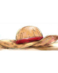 Desk pad featuring Luffy's Straw Hat from One Piece, 36x16 inches, symbolizing the dreams and adventures of the Grand Line.
