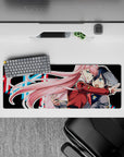 32x12 inches mouse pad with Zero Two design, showcasing vibrant colors and motion for a bold, high-energy desk vibe.