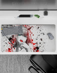 Energetic 32x16 mouse pad featuring bold contrast and chaotic splatters for a rebellious anime desk upgrade