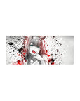 Raw 28x12 mouse pad featuring bold contrast, splattered chaos, and fierce energy for rebellious anime design