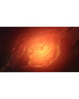 Galaxy swirl desk pad 40x20 inches with cloud-like rings and starlight specks on smoky edges.