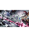 Touhou anime desk pad 40x20 inches with Remilia and Flandre in a stormy gothic battle scene.