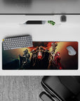 Overlord anime mouse pad 32x12 inches featuring a powerful trio with crimson core and ebony, scarlet armored guardians.