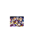 Love Live! School Idol Project anime girl mouse pad, navy uniforms on galaxy swirl, 14x10 inches.