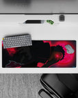 Intense 32x12 mouse pad showcasing Obito Uchiha's secretive aura and blazing red hues for fans