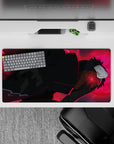 Blazing red Obito Uchiha 32x16 mouse pad with dark cloak design for shadowy anime aesthetics