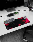 Powerful Obito Uchiha artwork on 28x12 mouse pad perfect for shadowy and intense desk setups