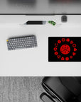 14x10 inches mouse pad with the Sharingan, showcasing its stunning evolution in red and black for a bold Naruto design.