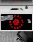 32x16 inches mouse pad with the Sharingan, capturing every evolution in bold red and black, ideal for fans of the Uchiha clan.