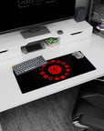 Naruto mouse pad, 28x12 inches, featuring the Sharingan, showcasing its powerful evolution in red and black.