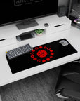 Artistic 32x12 inches mouse pad with the Sharingan, showcasing its red and black evolution, ideal for fans of the Uchiha clan.