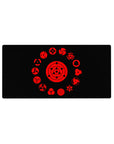 Mouse pad featuring the Sharingan, 32x16 inches, showcasing its stunning evolution in red and black, perfect for Naruto fans.