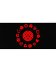 Naruto desk pad featuring the Sharingan, 36x16 inches, showcasing its evolution in red and black, capturing the intense visual prowess.