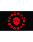 Desk pad featuring the Sharingan, 40x20 inches, showcasing every evolution of the legendary eye in red and black, perfect for Uchiha clan fans.