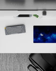 Calming blue-on-blue gradient classic mouse pad 14x10 inches with dreamy late-night space vibes.