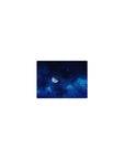 Midnight galaxy classic mouse pad 14x10 inches with swirling sapphire clouds and scattered stars.