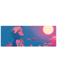 Anime mouse pad 32x12 inches featuring Naruto Uzumaki under a glowing moon with dreamy skies in pink, violet, and deep blue.