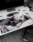 40x20 inches anime mouse pad showing a side-lounging black-haired girl in a crane-pattern qipao.