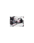 Classic anime girl mouse pad 14x10 inches with black-haired beauty in sheer qipao, petals and red accents.