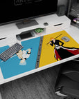Powerful 40x20 anime desk mat featuring Ichigo and Grimmjow in a dynamic duel, with bold colors and striking contrast for an intense Bleach-inspired design