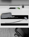 32x12 inches mouse pad featuring Ichigo’s Zangetsu, sleek black-and-white design for power, precision, and style in your setup.