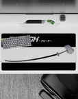 32x16 inches mouse pad with Ichigo’s Zangetsu sword in a minimalistic black-and-white design for strength and precision.