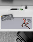 32x12 inches mouse pad featuring Levi Ackerman in mid-air with ODM gear for a clean, action-packed anime-inspired setup.