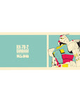 RX-78-2 Gundam poster-style anime desk pad 36x16 inches with bold text and clean layout.