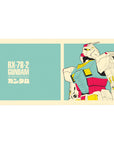 40x20 inches anime desk pad with RX-78-2 Gundam poster layout, bold text, clean sharp lines.