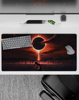 32x16 inches mouse pad with a lone figure in crimson-lit waters beneath an eerie eclipse, capturing the haunting and mysterious vibe of dark fantasy.