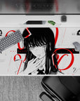 40x20 inches mouse pad with Yoru, the War Devil, featuring monochrome strokes and red typography for sharp, modern design.