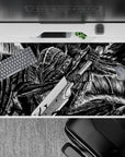 40x20 inches mouse pad capturing a Berserker warrior, blade dripping with chaos, in high-contrast manga style for intensity.