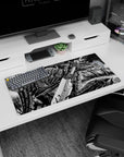 Modern 32x16 inches mouse pad featuring a Berserker warrior with chaotic battle imagery and high-contrast manga style.