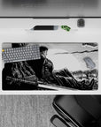 32x16 inches mouse pad featuring a lone warrior under the moonlight, with deep shadows and fine manga detailing for a gripping tribute.