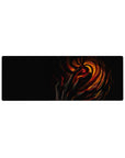 Anime mouse pad 32x12 inches featuring Obito Uchiha’s mask from Naruto with a glowing Sharingan surrounded by orange and gold.
