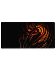 Anime mouse pad 32x16 inches featuring Obito Uchiha's mask with glowing Sharingan from Naruto, in dark, moody colors.