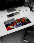 Bold 28x12 mouse pad with deep shadows, striking reds, and hand-painted visuals capturing the essence of heroism and struggle