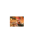 Classic anime girl mouse pad 14x10 inches with river lantern scene, umbrella, ribbons, and floral reflections.