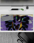 32x16 inches mouse pad with high-intensity anime design, featuring neon green and crimson eyes, dynamic motion, and a powerful mechanical form.