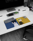 Naruto and Sasuke back-to-back on an anime mouse pad 28x12 inches, bright hair and cool collar.