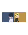 Minimal Naruto Shippuden anime mouse pad 28x12 inches with split panels and bold silhouettes.