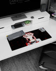28x12 inches extended mouse pad showing a pink-haired anime girl staring forward with a tiny ribbon.
