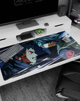 40x20 inches Naruto Shippuden desk pad showing Obito Uchiha vs Kakashi Hatake, glowing Sharingan clash.