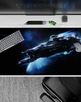 Midnight black and smoky blue 40x20 inches desk pad with a cool, crisp late-night space vibe.