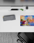 Small-sized 14x10 inch mousepad showcasing Kame House's peaceful charm for nostalgic workspaces